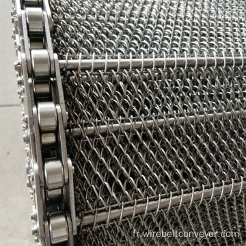 Bande transporteuse d&#39;armure de treillis métallique en spirale plate à chaîne